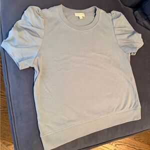Cynthia Rowley Sky Blue Puff Sleeve Blouse